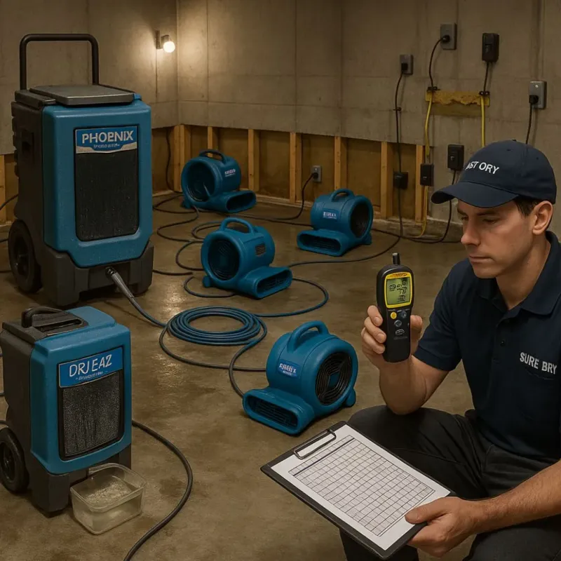 Structural Drying and Dehumidification process in Sun Prairie, WI